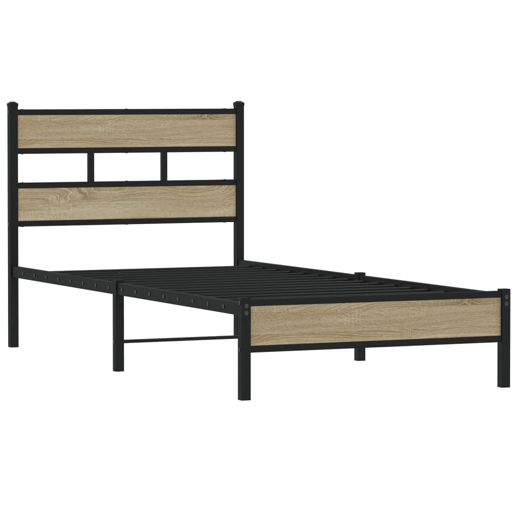 vidaXL Bed Frame without Mattress Sonoma Oak 80x200 cm Engineered Wood 3