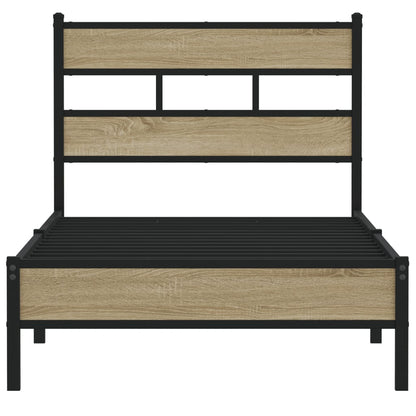 vidaXL Bed Frame without Mattress Sonoma Oak 100x190 cm Engineered Wood 4