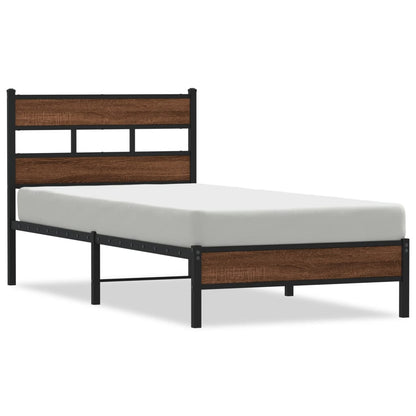 vidaXL Bed Frame without Mattress Brown Oak 80x200 cm Engineered Wood 2