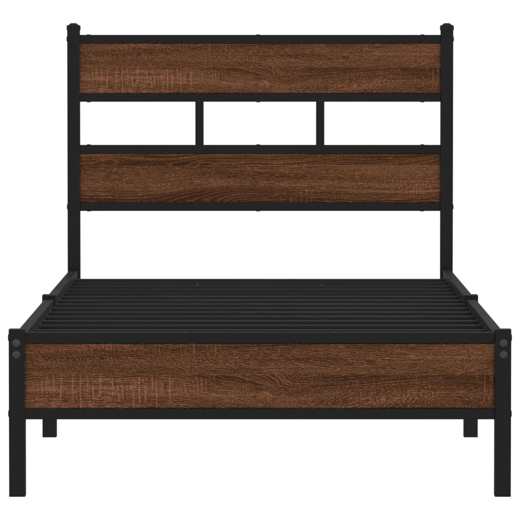 vidaXL Bed Frame without Mattress Brown Oak 80x200 cm Engineered Wood 4