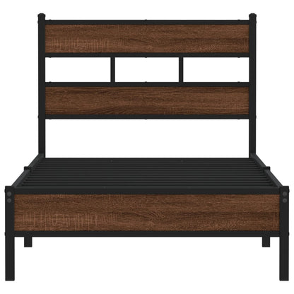 vidaXL Bed Frame without Mattress Brown Oak 80x200 cm Engineered Wood 4