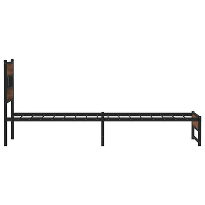 vidaXL Metal Bed Frame without Mattress Brown Oak 100x200 cm 5