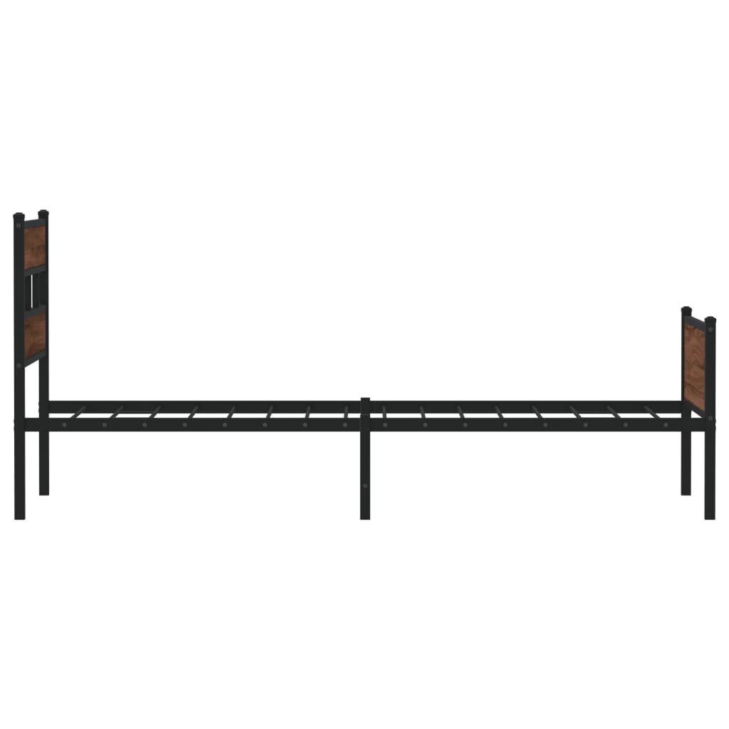 vidaXL Bed Frame without Mattress Brown Oak 90x200 cm Engineered Wood 5