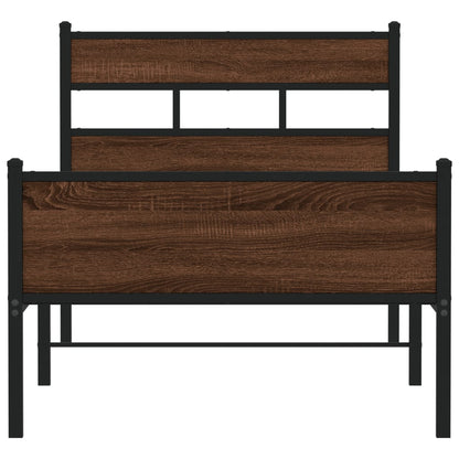 vidaXL Bed Frame without Mattress Brown Oak 100x190 cm Engineered Wood 4