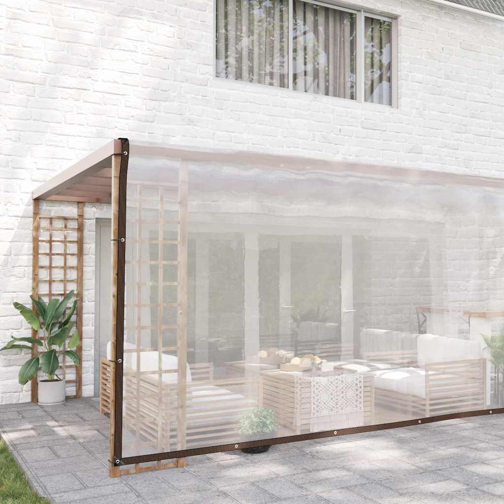 vidaXL Clear Tarpaulin with Eyelets 5x10 m Polyethylene 2