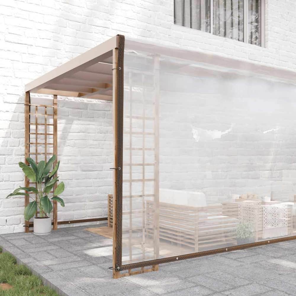 Clear Tarpaulin with Eyelets Polyethylene Width 8 m 12 m