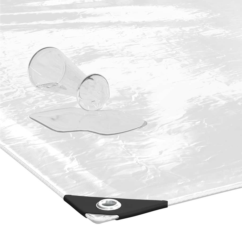 vidaXL Clear Tarpaulin with Eyelets 3x5 m PVC 4
