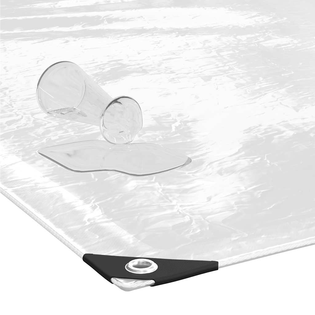 vidaXL Clear Tarpaulin with Eyelets 3x6 m PVC 4