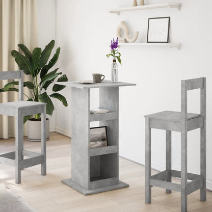 vidaXL Bar Table with Storage Concrete Grey 60x60x102 cm Engineered Wood 3