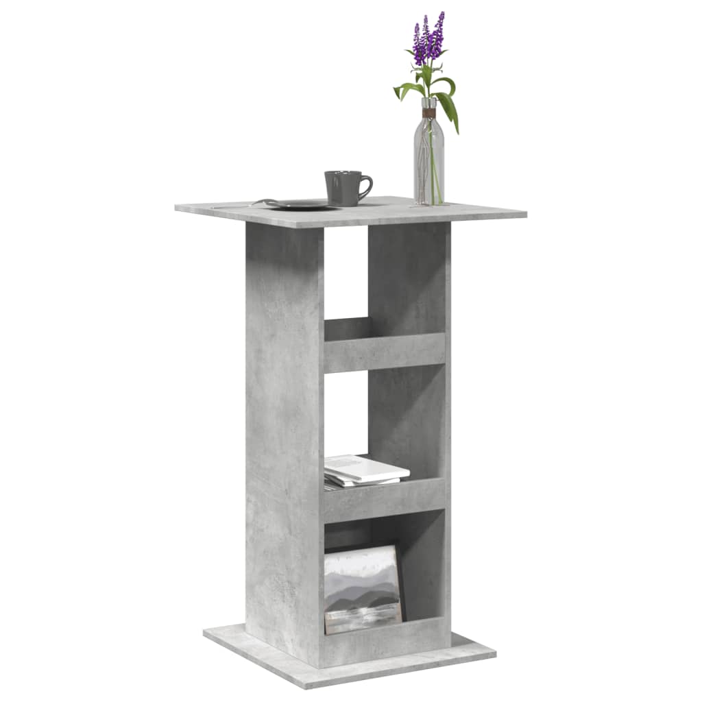vidaXL Bar Table with Storage Concrete Grey 60x60x102 cm Engineered Wood 1