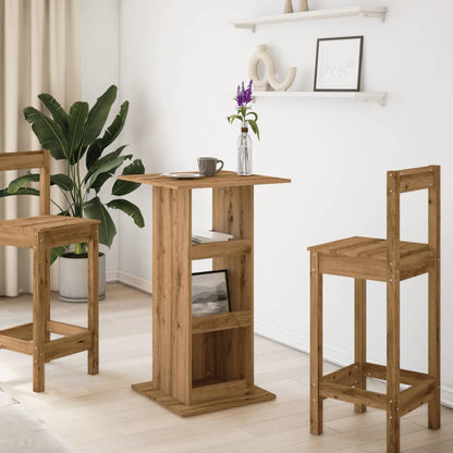 vidaXL Bar Table with Storage Artisan Oak 60x60x102 cm Engineered Wood 3