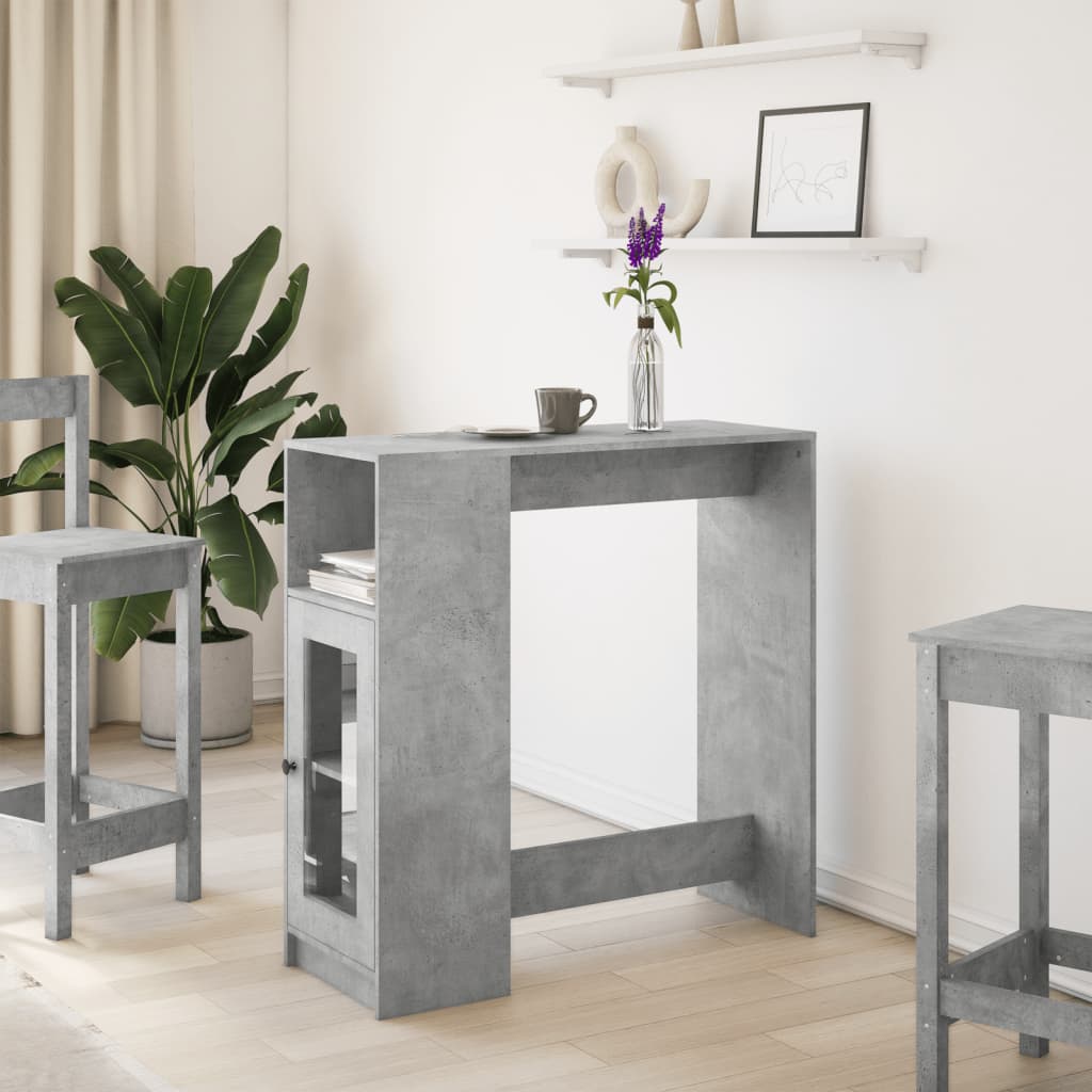 Bar Table with Racks 101x40x103,5 cm Engineered Wood Concrete grey