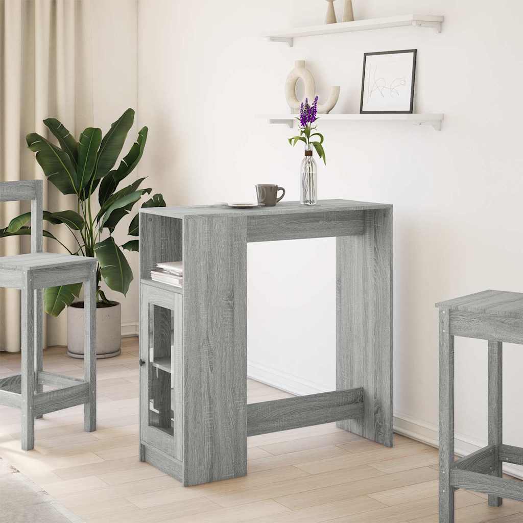 Bar Table with Racks 101x40x103,5 cm Engineered Wood Grey sonoma