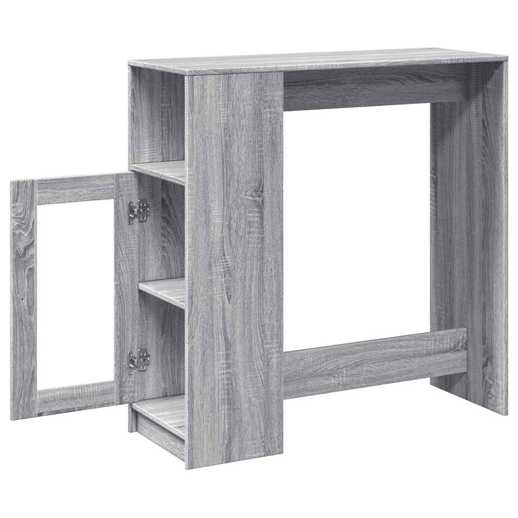 vidaXL Bar Table with Racks Grey Sonoma 101x40x103.5cm Engineered Wood 5