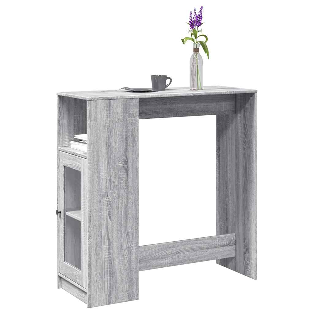 vidaXL Bar Table with Racks Grey Sonoma 101x40x103.5cm Engineered Wood 1
