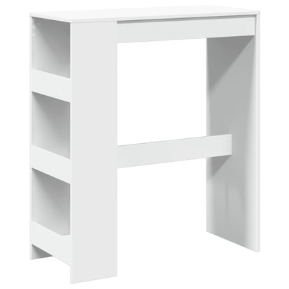 vidaXL Bar Table with Racks White 90x40x103.5 cm Engineered Wood 2