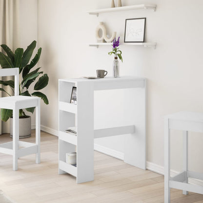 vidaXL Bar Table with Racks White 90x40x103.5 cm Engineered Wood 3