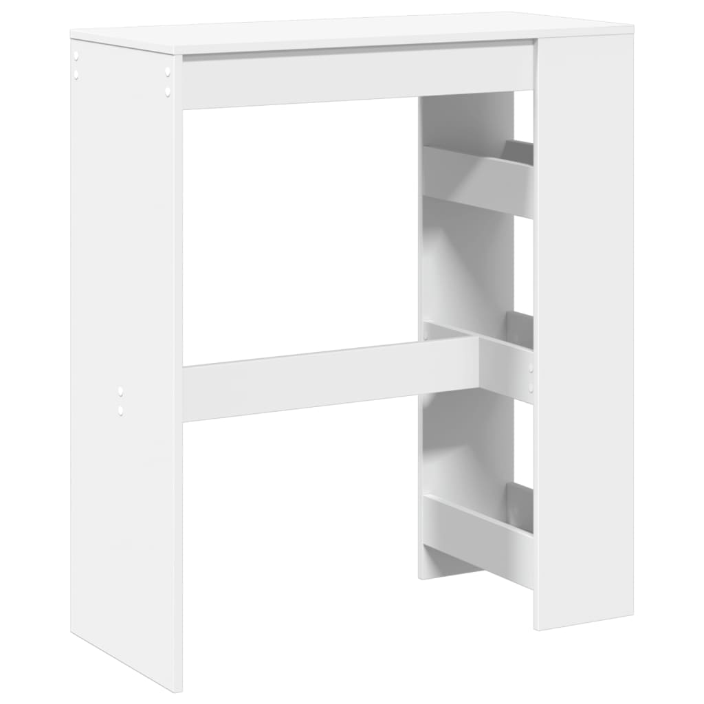 vidaXL Bar Table with Racks White 90x40x103.5 cm Engineered Wood 6