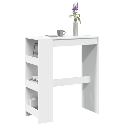 vidaXL Bar Table with Racks White 90x40x103.5 cm Engineered Wood 1