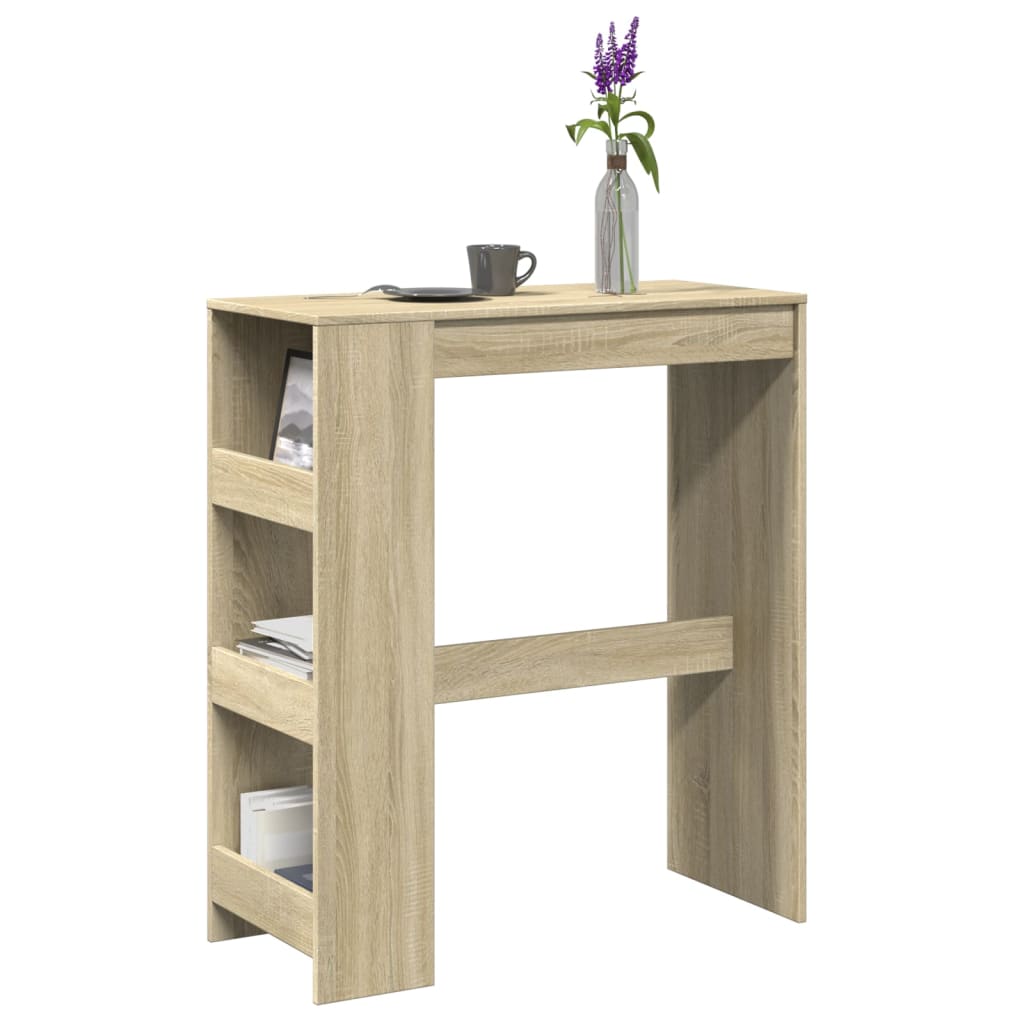 vidaXL Bar Table with Racks Sonoma Oak 90x40x103,5 cm Engineered Wood 1