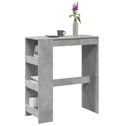 vidaXL Bar Table with Racks Concrete Grey 90x40x103.5 cm 1