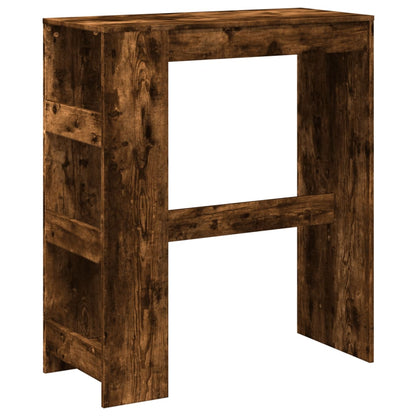 vidaXL Bar Table with Racks Smoked Oak 90x40x103.5 cm Engineered Wood 2