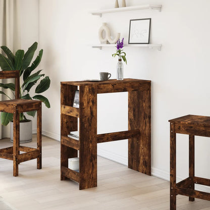 vidaXL Bar Table with Racks Smoked Oak 90x40x103.5 cm Engineered Wood 3