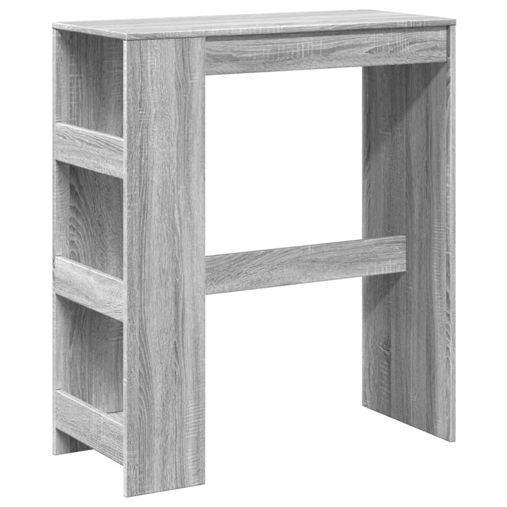 vidaXL Bar Table with Racks Grey Sonoma 90x40x103.5 cm Engineered Wood 2