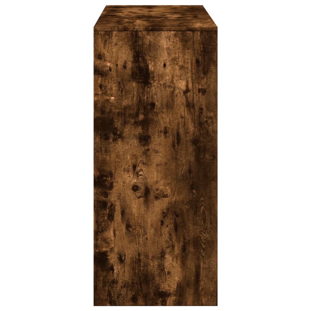 vidaXL Bar Table | Smoked Oak | Engineered Wood | 124x46x103.5 cm | Storage 5