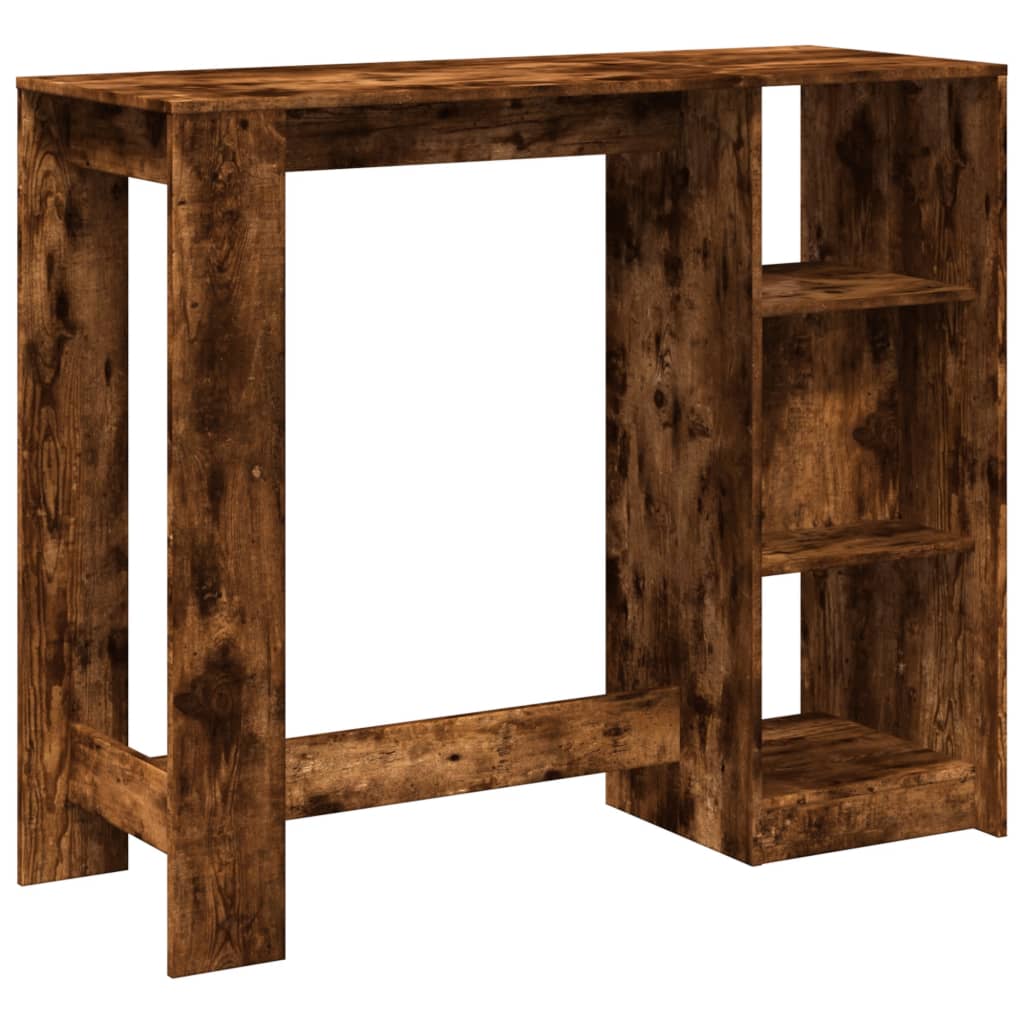 vidaXL Bar Table | Smoked Oak | Engineered Wood | 124x46x103.5 cm | Storage 6