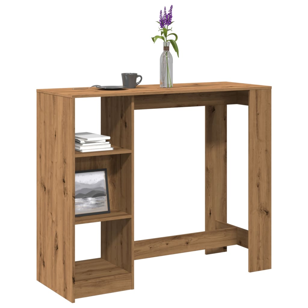 vidaXL Bar Table with Shelf Artisan Oak 124x46x103.5cm Engineered Wood 1