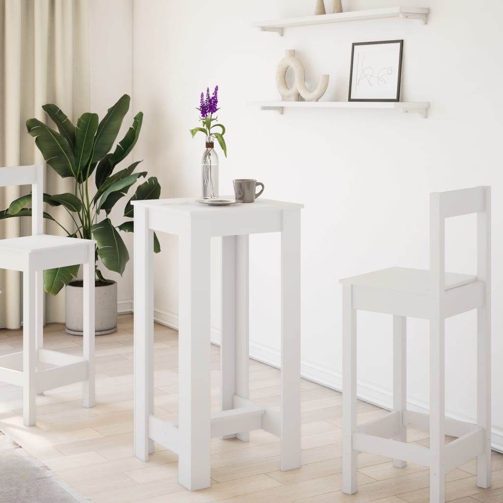 vidaXL Bar Table White 51x50x103,5 cm Engineered Wood 3