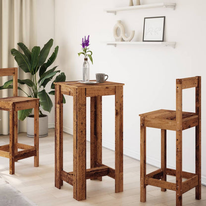 vidaXL Bar Table Old Wood 51x50x103,5 cm Engineered Wood 3