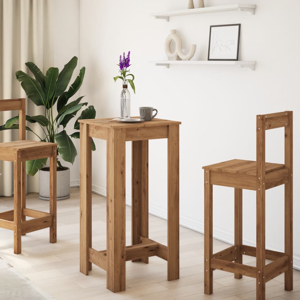 vidaXL Bar Table Artisan Oak 51x50x103,5 cm Engineered Wood 3