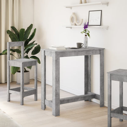 vidaXL Bar Table Concrete Grey 102x50x103,5 cm Engineered Wood 3