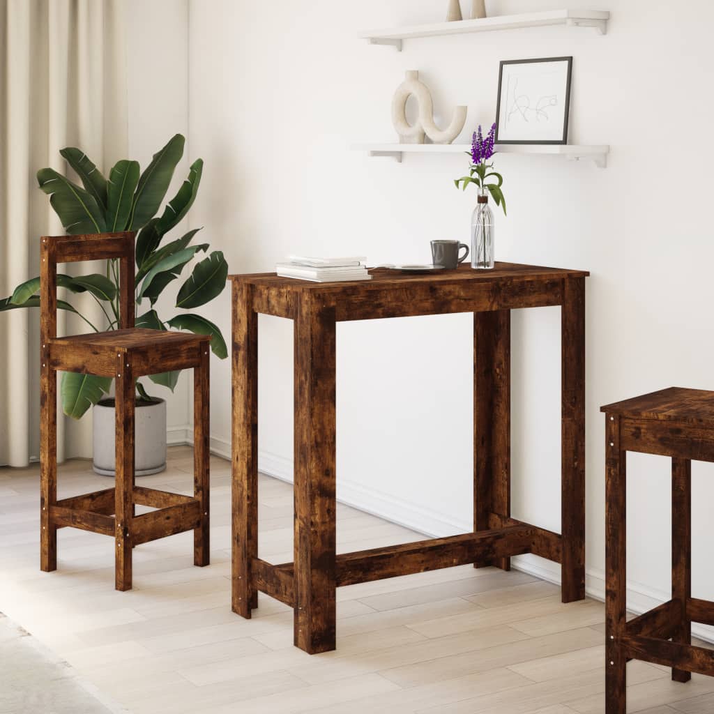vidaXL Bar Table Smoked Oak 102x50x103,5 cm Engineered Wood 3