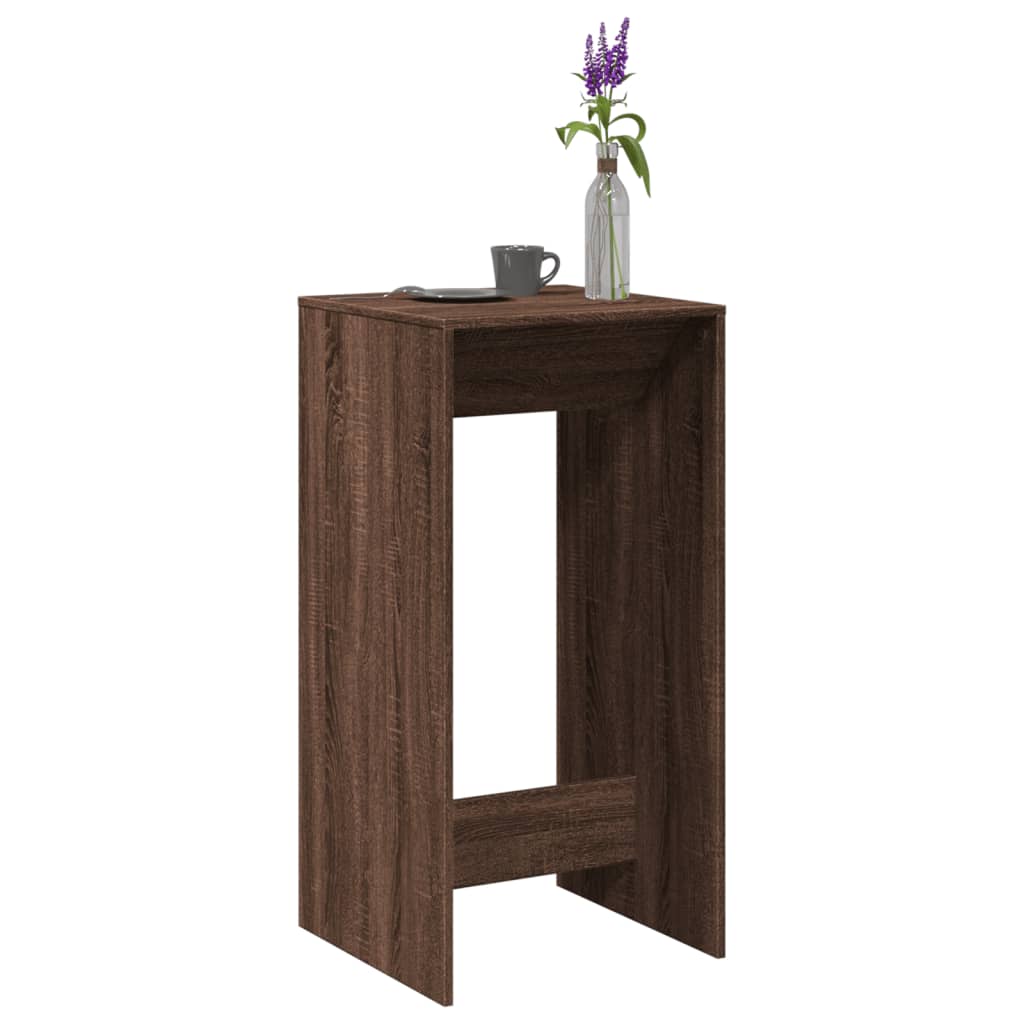 Bar Table Brown Oak Engineered Wood