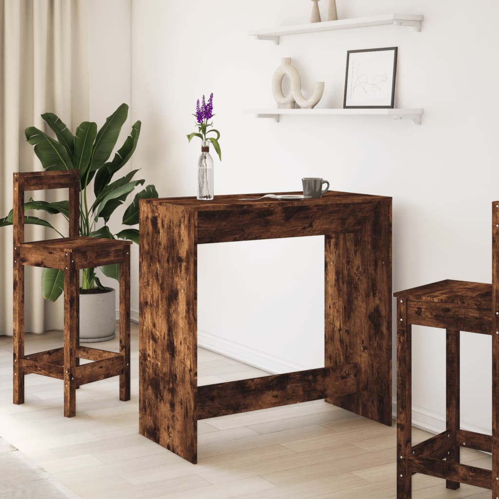 vidaXL Bar Table Smoked Oak 102x50x103,5 cm Engineered Wood 3