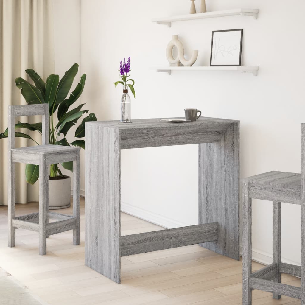 vidaXL Bar Table Grey Sonoma 102x50x103,5 cm Engineered Wood 3