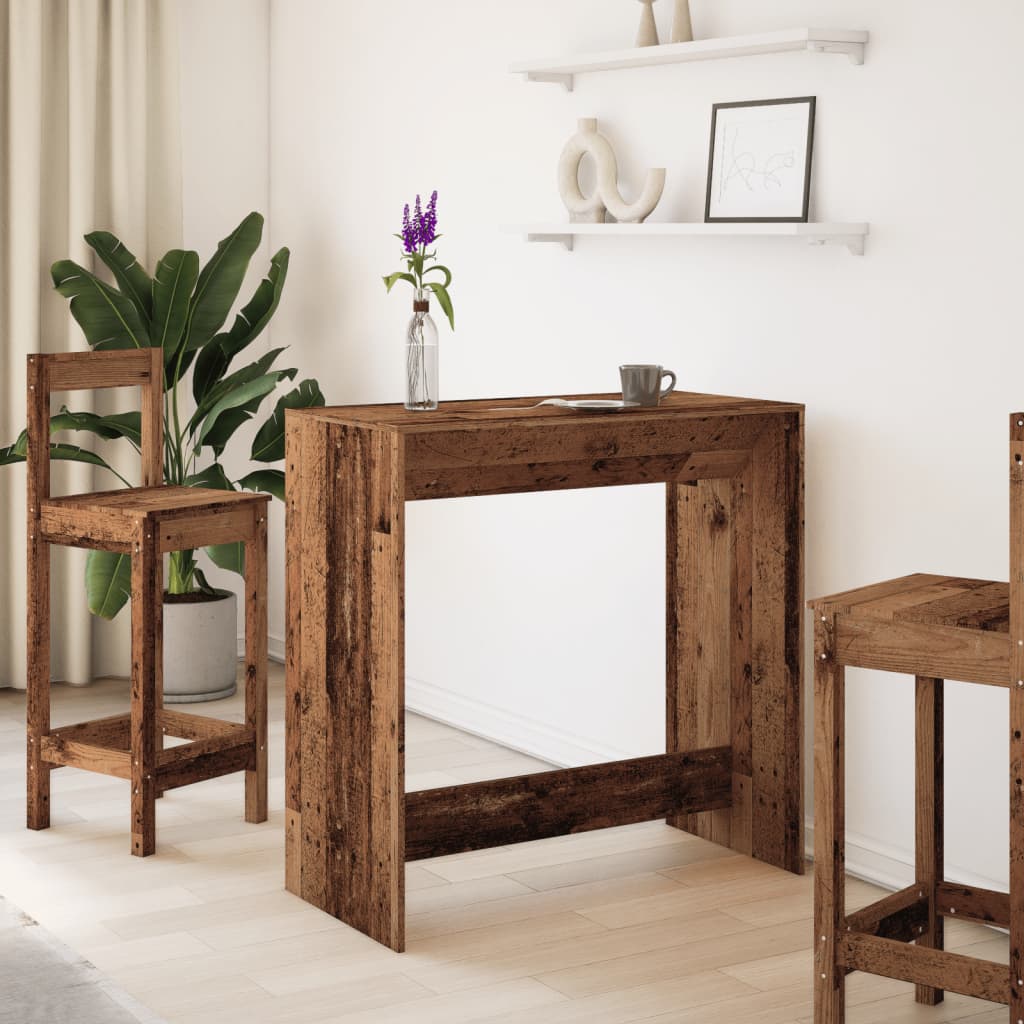 vidaXL Bar Table Old Wood 102x50x103,5 cm Engineered Wood 3
