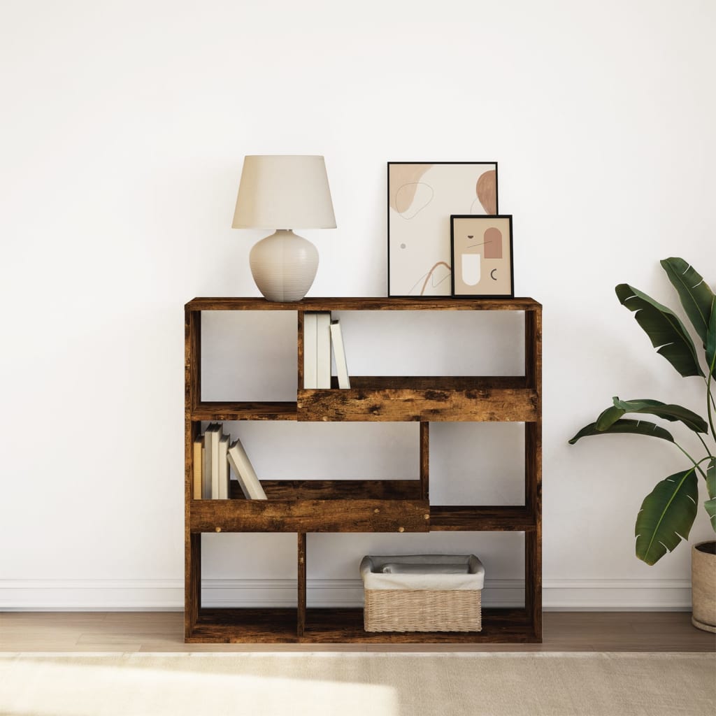 vidaXL Book Cabinet/Room Divider Smoked Oak 100x33x94,5 cm 1
