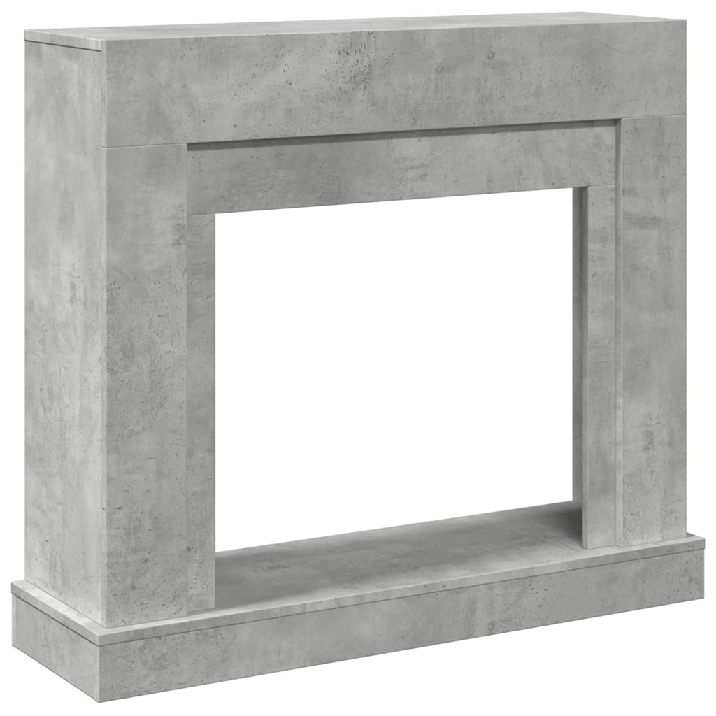 vidaXL Fireplace Surround Concrete Grey 100x30x87.5 cm Engineered Wood 2