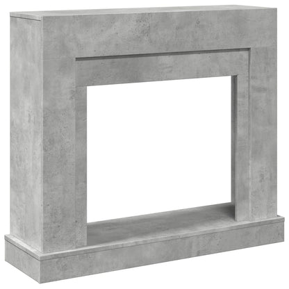 vidaXL Fireplace Surround Concrete Grey 100x30x87.5 cm Engineered Wood 2