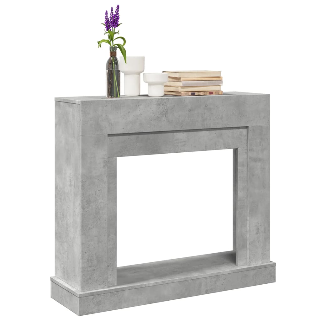 vidaXL Fireplace Surround Concrete Grey 100x30x87.5 cm Engineered Wood 1