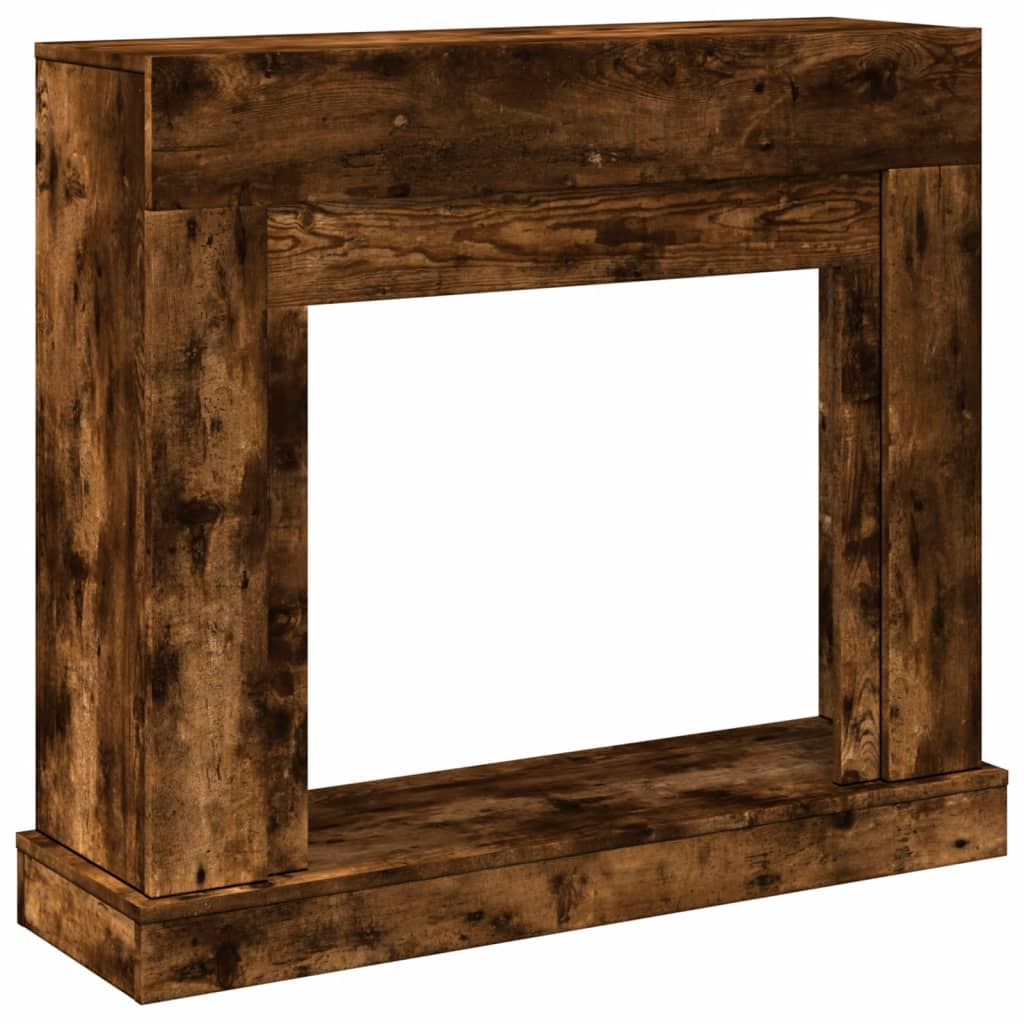 vidaXL Fireplace Surround Smoked Oak 100x30x87.5 cm Engineered Wood 2
