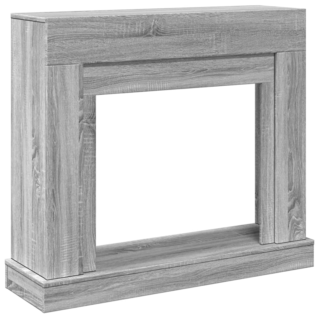 vidaXL Fireplace Surround Grey Sonoma 100x30x87.5 cm Engineered Wood 2