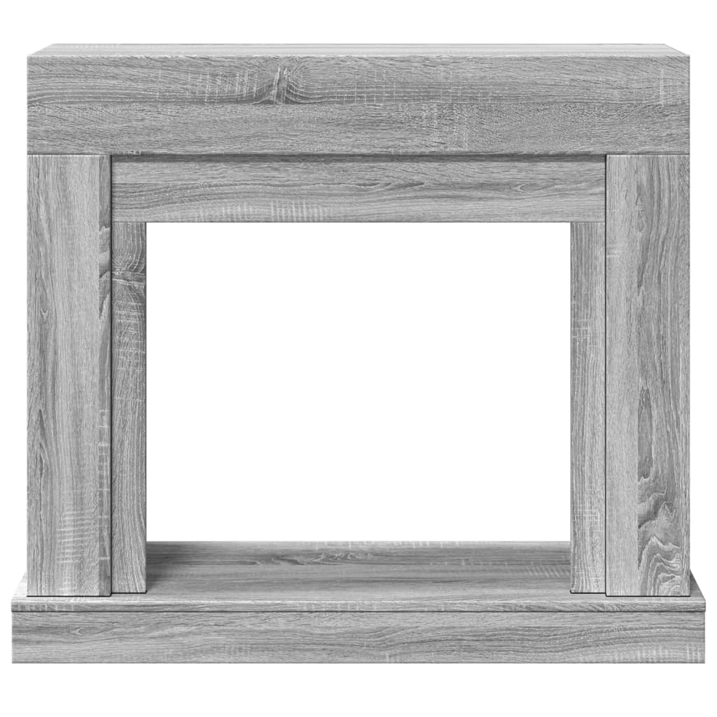 vidaXL Fireplace Surround Grey Sonoma 100x30x87.5 cm Engineered Wood 4