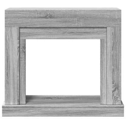 vidaXL Fireplace Surround Grey Sonoma 100x30x87.5 cm Engineered Wood 4