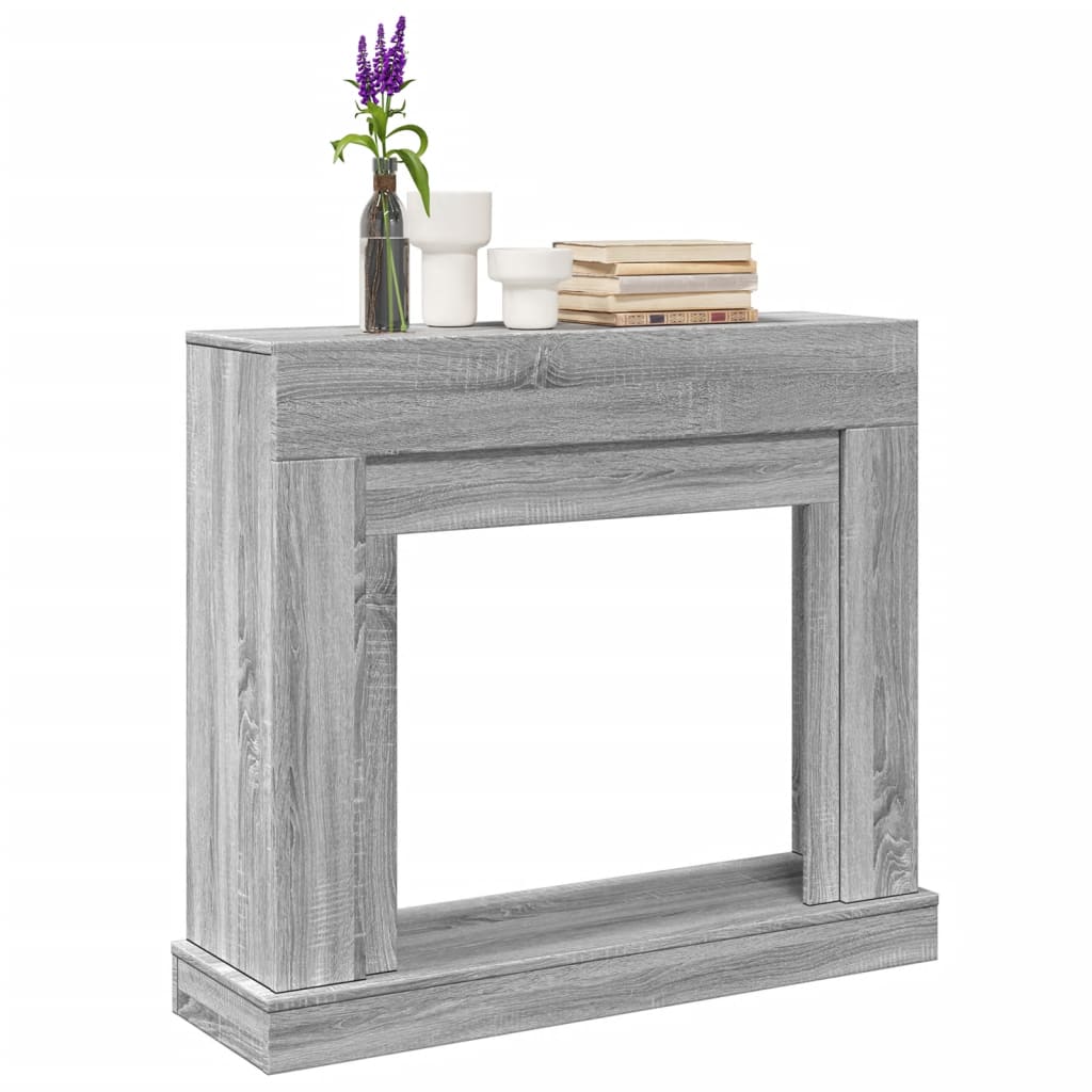 vidaXL Fireplace Surround Grey Sonoma 100x30x87.5 cm Engineered Wood 1