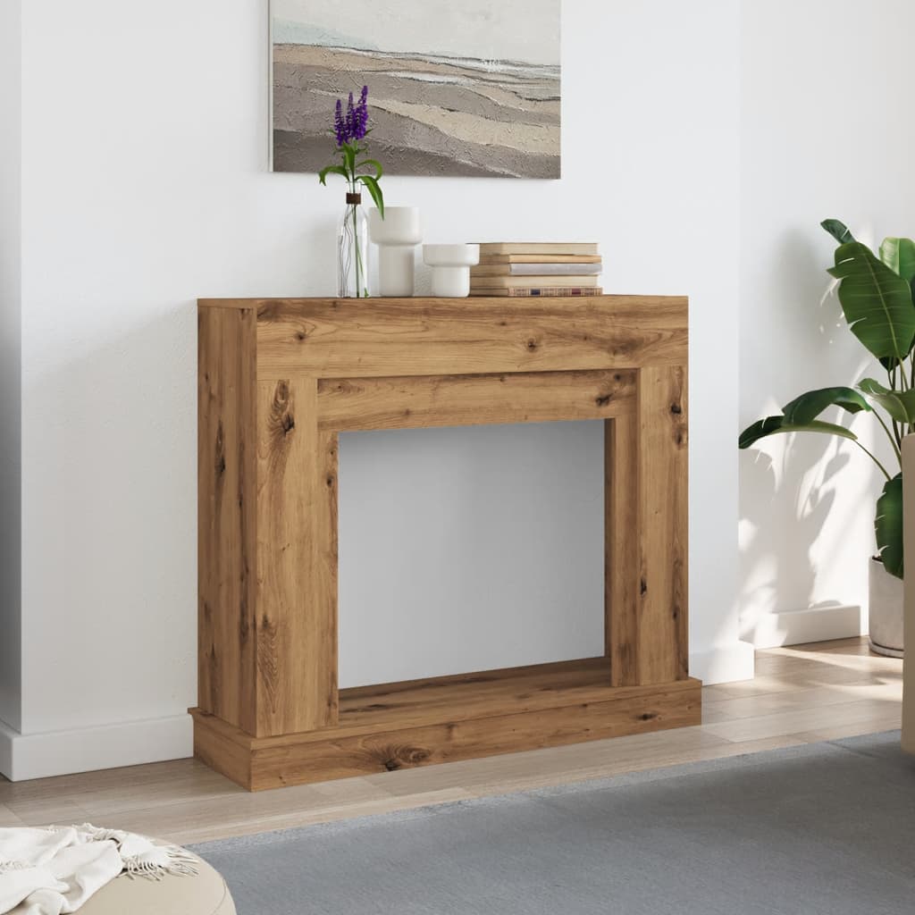 vidaXL Fireplace Surround Artisan Oak 100x30x87.5 cm Engineered Wood 3